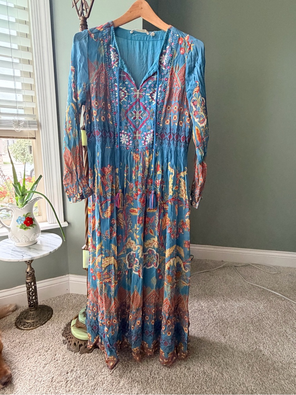 GT-0044 | Soft Surroundings Embroidered Boho Maxi Dress